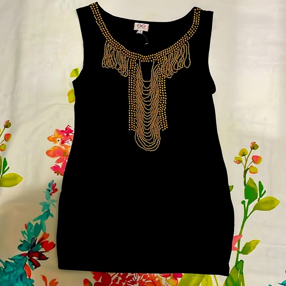 ENCORE Black bejewelled sleeveless top - Picture 1 of 4